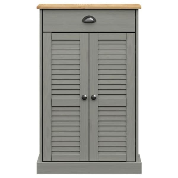 Maison Exclusive - VIGO harmaa kenkäkaappi 60x35x96 cm massiivipuusta grå