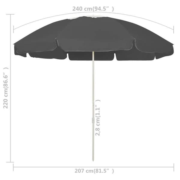 Maison Exclusive - Strandparasol antracit 240 cm
