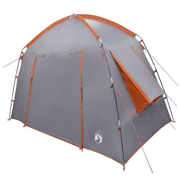Maison Exclusive - Harmaa ja oranssi telttamökki 210 x 210 x 138 cm Polyester