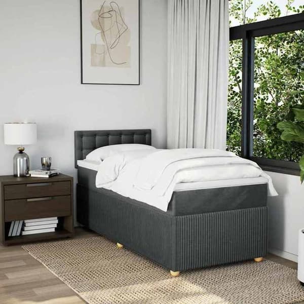 Sengestel med madras - Eksklusiv Hus - 90x200 cm - Mørkegrå - Tilpasselige LED'er
