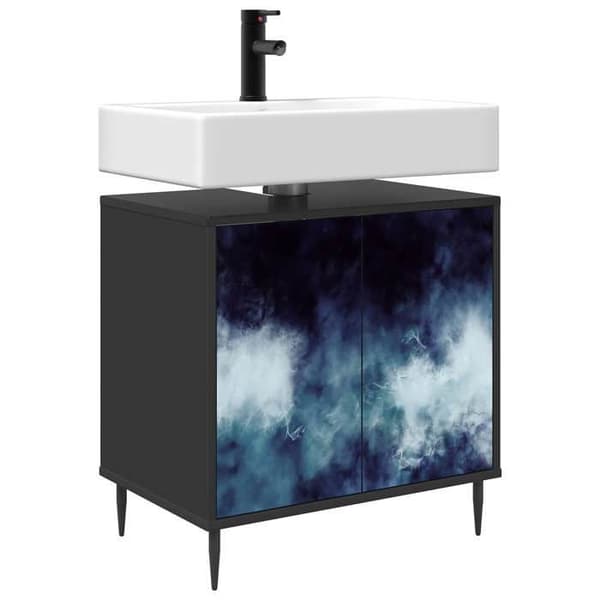 Maison Exclusive - Badeværelsesskab RAALTE Sort eg 60 x 40 x 61 cm