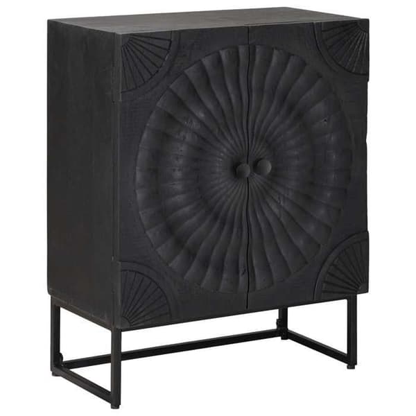 Buffet - EKSKLUSIVT HUS - 55x30x70 cm - Sort - Massivt mangotræ - Moderne Svart