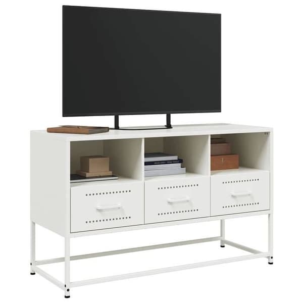Maison Exclusive - TV-möbel vit 100,5x39x60,5 cm stål
