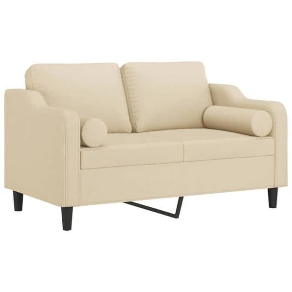 Soffa 2 platser - Maison Exclusive - Krämfärgad tyg - Robust metallram - 138x77x80 cm Grädde