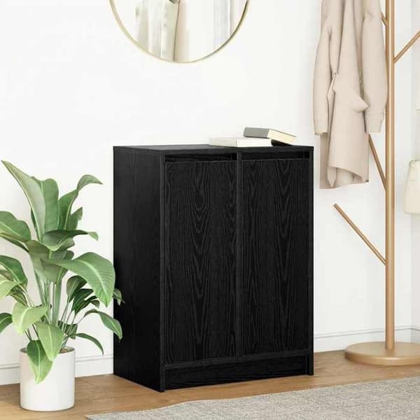 Maison Exclusive - Buffet i sort egetræ 57x34x76 cm i ingeniørtræ