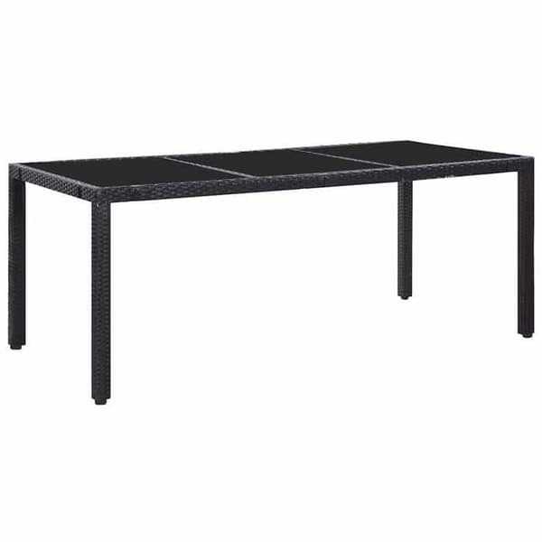 Maison Exclusive - Utomhus matgrupp 9 delar Flätad resin Svart