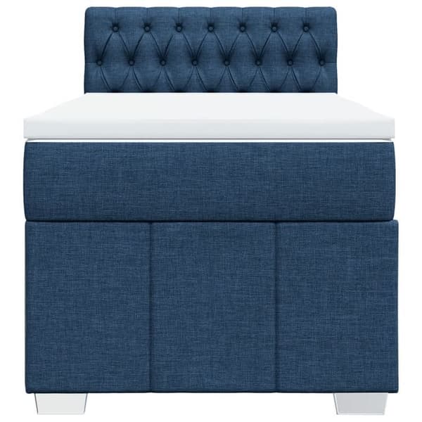 Maison Exclusive - Sengestel med springmadras Blå 90x200 cm Stof
