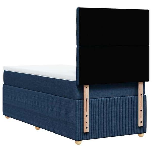 Maison Exclusive - Sengestel med springmadras Blå 90x200 cm Stof