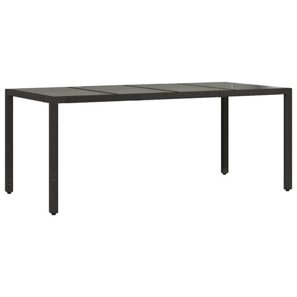 Ensemble bistro - EKSKLUSIVT HUS - 7 dele - Holdbart poly rattan - Vaskbare tykke puder - Tempereret glasplade Svart