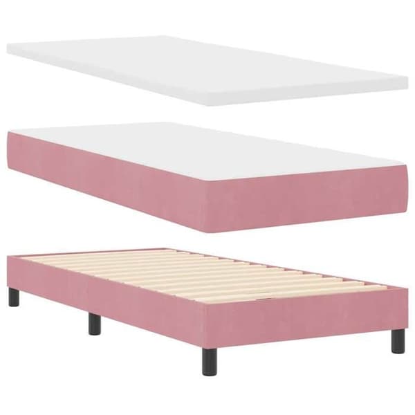 Maison Exclusive - Jousipatja ruusupäällysteellä 100 x 200 cm Sametti Ros