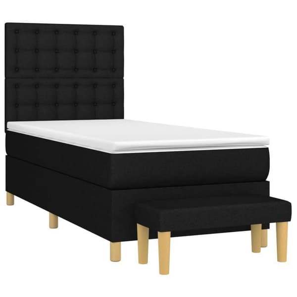 Maison Exclusive - Sengesofa med lamelbund og madras Sort 80x200 cm Stof