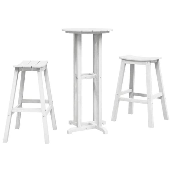 Maison Exclusive - Havebar sæt 3 pc Hvid HDPE Vit