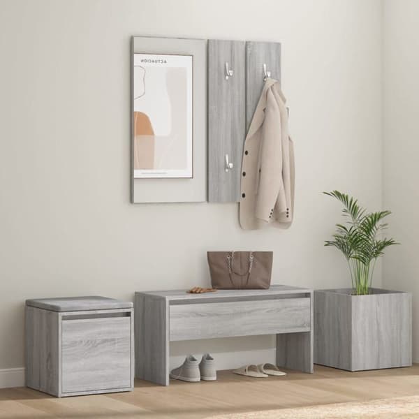 Maison Exclusive - Hallmöbelset Sonoma grå Ingenjörsträ