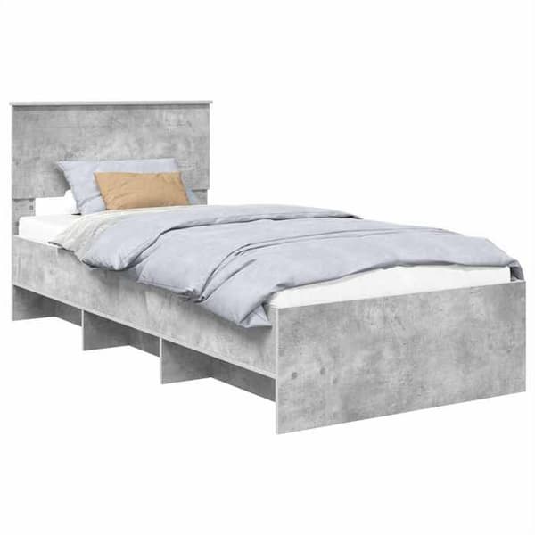 Maison Exclusive - Sängram Grå betong 100 x 200 cm Ingenjörsträ