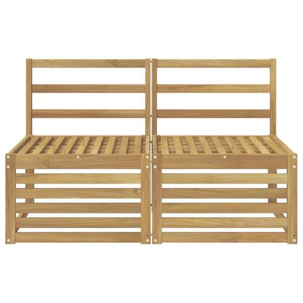 Udendørs sofa - EKSKLUSIV HUS - 2 Styk - Massivt akacietræ - Hvid - Lamel design Vit
