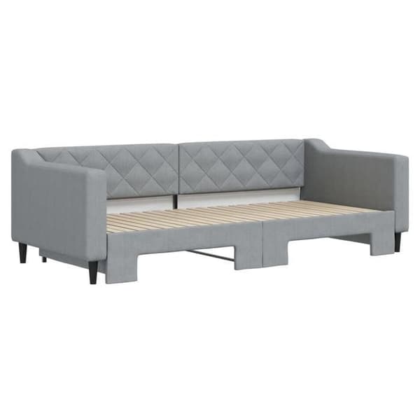 Maison Exclusive - Päivävuode, jossa on alavuode ilman patjaa, vaaleanharmaa 90x200 cm ljusgrått