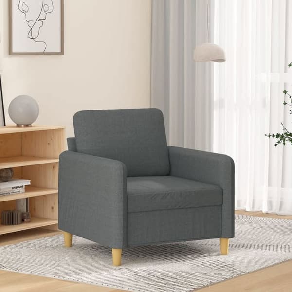 Maison Exclusive - Tummanharmaa nojatuoli 60 cm Kangas