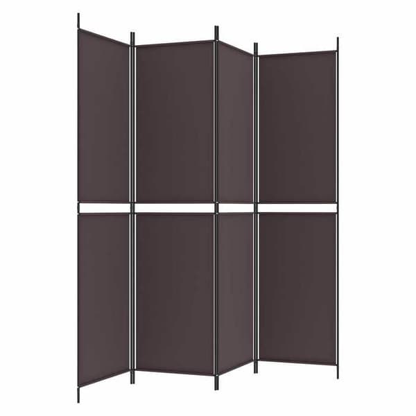 Maison Exclusive - Avskiljande vägg 4 paneler Brun 200x200 cm Tyg