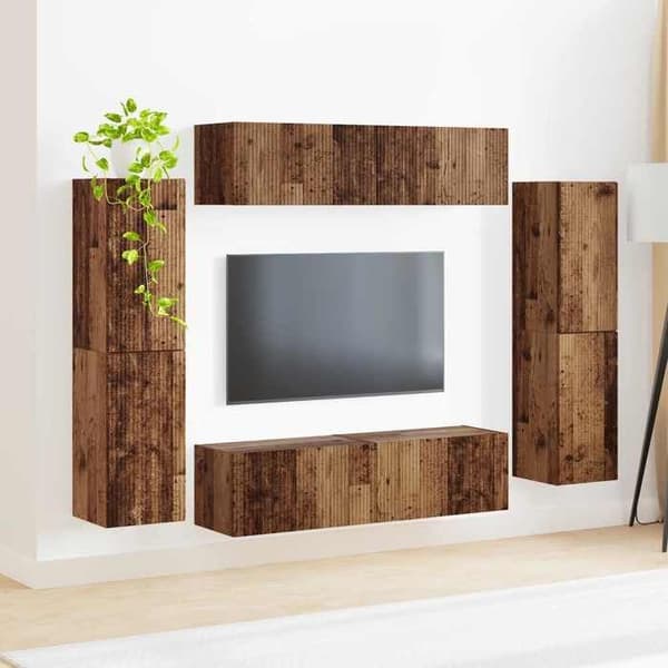 Maison Exclusive - TV-møbel sæt 8 stk 31 x 30 x 60 cm Gamle træ
