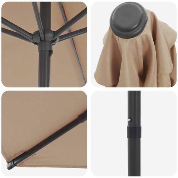 Maison Exclusive - Trädgårdsparasol 300 x 300 cm Polyester Rektangulär Taupe