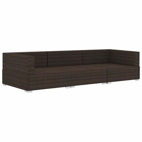Maison Exclusive - Trädgårdsmöbler 3 delar med kuddar Flätad resin Brun