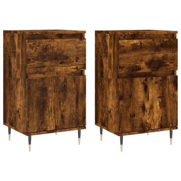 Maison Exclusive - Buffeter 2 stk røgfyldt eg 40x35x70 cm ingeniørtræ