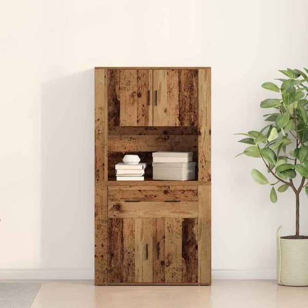 Maison Exclusive - Hög Buffé i Antik Trä 80 x 33 x 150 cm Ingenjörsträ