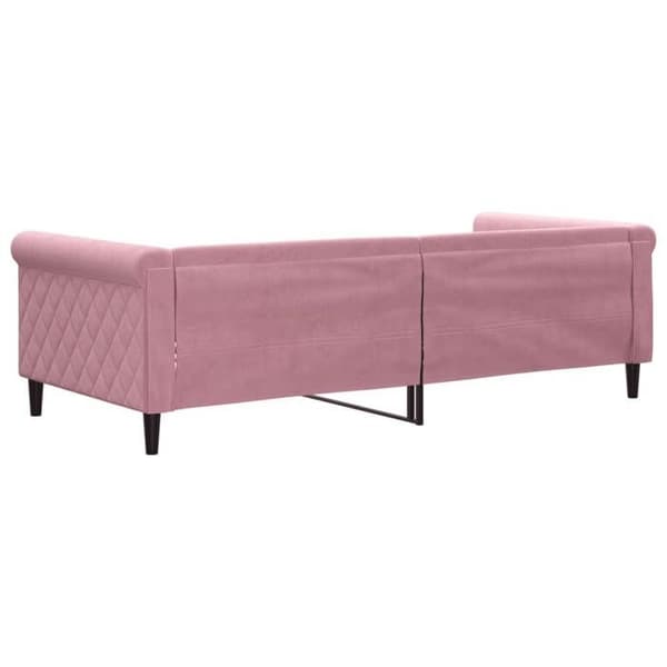 Maison Exclusive - Sängsoffa utan madrass rosa 90x200 cm sammet Ros