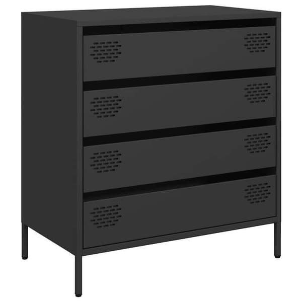 Maison Exclusive - Buffet sort 68x39x73,5 cm koldvalset stål Svart