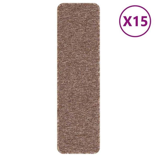 Maison Exclusive - Skridsikre Tæpper til Trapper 15 stk 75 x 20 cm Brun PP