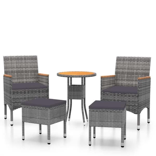 Maison Exclusive - Havegruppe 5 stk. Vævet resin Grå Grå