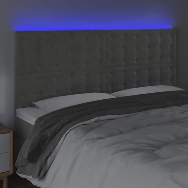 Maison Exclusive - LED-päätyharso Vaaleanharmaa 160x5x118/128 cm Sametti ljusgrått
