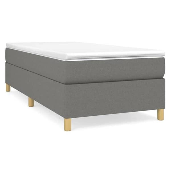 Maison Exclusive - Sängram med lameller mörkgrå 100x200 cm tyg mörkgrå