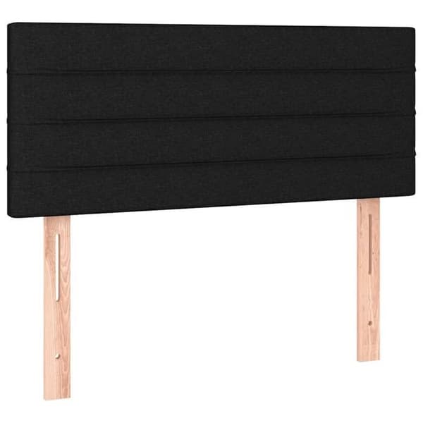 Maison Exclusive - Sengebund med lameller og madras Sort 100x200 cm Stof