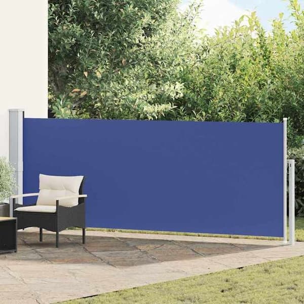 Maison Exclusive - Retractable side awning for patio 140x500 cm Blå