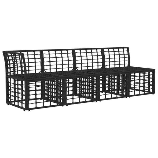 Modulær have-sofa - EKSKLUSIV HUS - 4 pladser (venstre armlæn) - Poly rattan & stål - Lynlås puder
