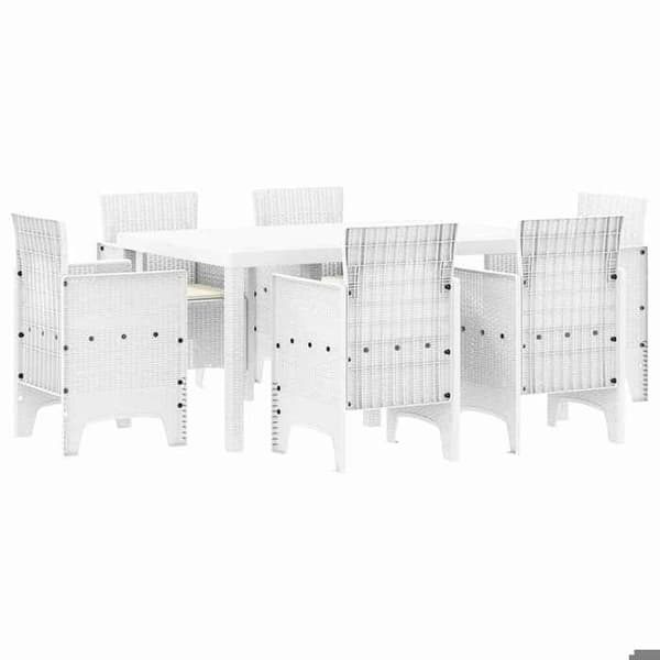 Trädgårdsmöbelset - EXKLUSIVT HUS - 7 delar - Vit - Poly rattan - UV-skydd Vit