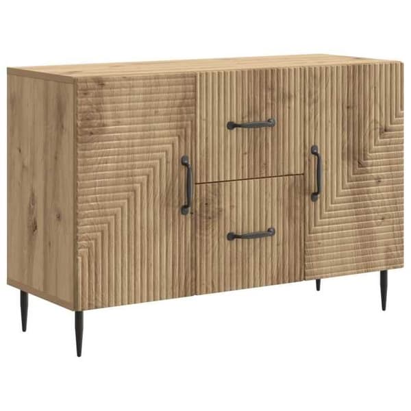 Maison Exclusive - Buffet i håndlavet egetræ 89 x 34,5 x 60 cm Ingeniørtræ