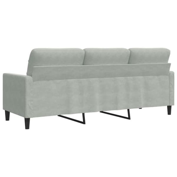 Maison Exclusive - Soffa 3-sits Grå 180 cm Sammet Ljusgrått