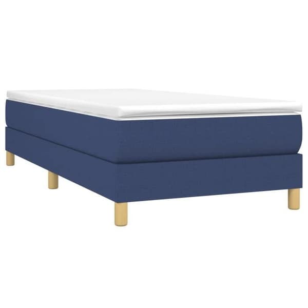 Maison Exclusive - Sininen jousi-sänky 90x190 cm kangasta blå
