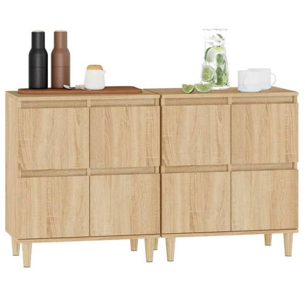 Maison Exclusive - Bufféer 2 st ek sonoma 60x35x70 cm ingenjörsträ