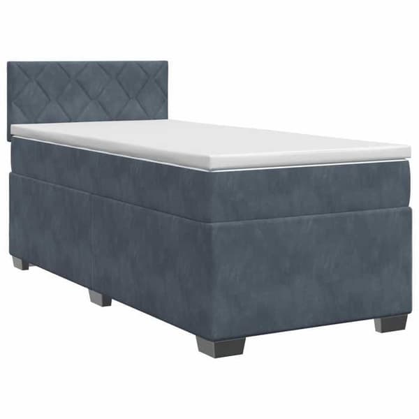 Maison Exclusive - Boxspring-sänky tummanharmaalla patjalla 90 x 190 cm Sametti Mörkgrå