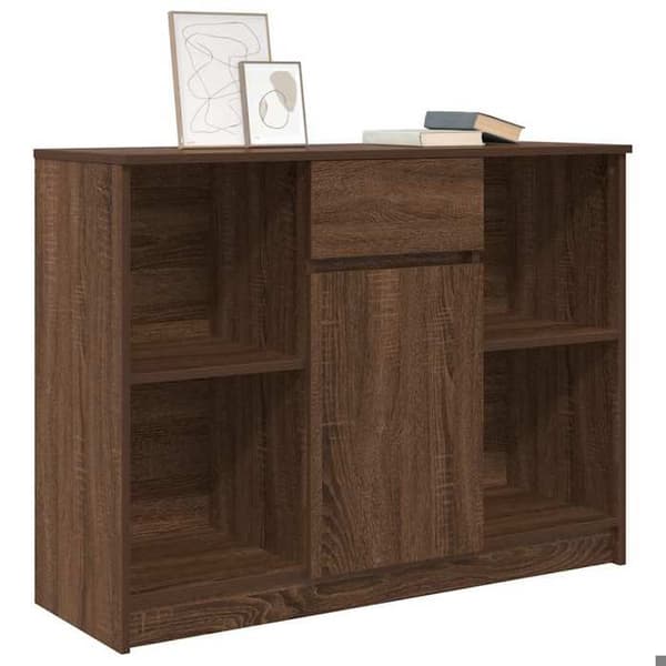 Maison Exclusive - Buffé med låda i brun ek 101x35x76 cm ingenjörsträ