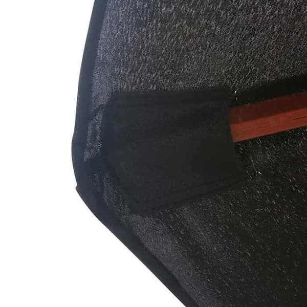 Maison Exclusive - Udendørs parasol med træstang 350 cm Sort