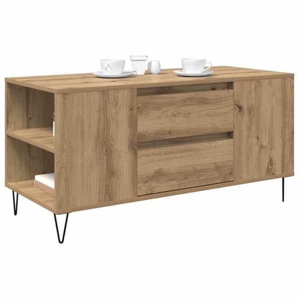 Maison Exclusive - Håndlavet egetræsbord 102 x 44,5 x 50 cm