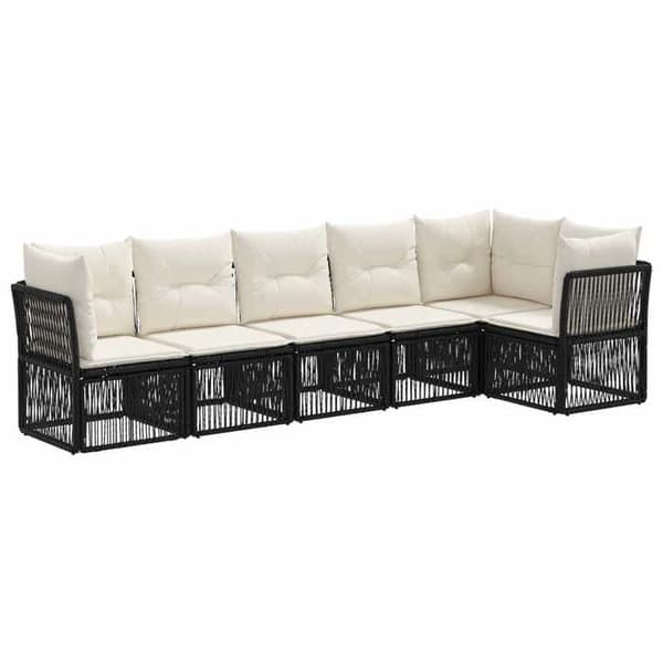 Maison Exclusive - 6-delt have-sofa sæt i sort polyrotin