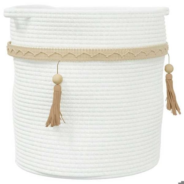 Maison Exclusive - Förvaringskorg vit Ø38x36 cm bomull Vit