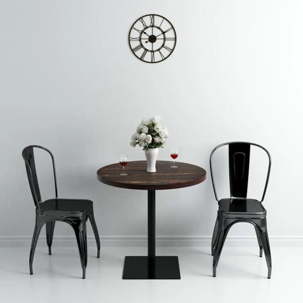 Maison Exclusive - Bistrobord MDF og stål Rund 80 x 75 cm Mørk ask