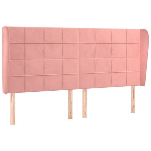 Maison Exclusive - Päätylevy korvilla Vaaleanpunainen 203x23x118/128 cm Sametti Ros