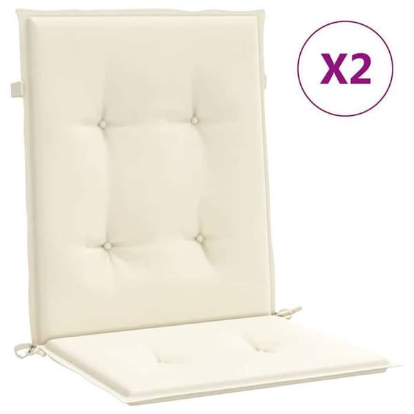 Maison Exclusive - Trädgårdsstolskuddar 2 st Kräm 100 x 50 x 3 cm Grädde